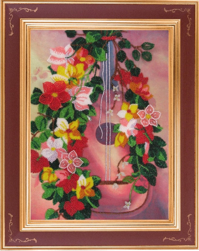 DIY Bead Embroidery Kit "A Guitar" 13.8"x9.8" / 35.0x25.0 cm