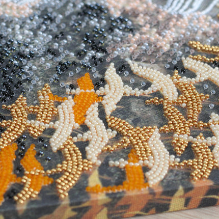 DIY Bead Embroidery Kit "Cranes" 21.7"x9.4" / 55.0x24.0 cm