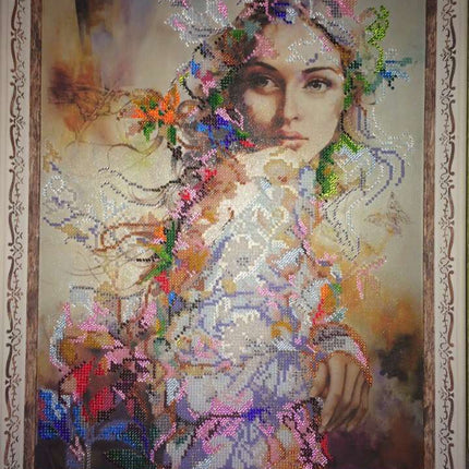 DIY Bead Embroidery Kit "Spring mood" 11.0"x14.6" / 28.0x37.0 cm