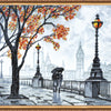 DIY Bead Embroidery Kit "Autumn embankment" 16.5"x12.6" / 42.0x32.0 cm