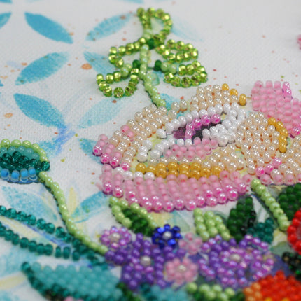 DIY Bead Embroidery Kit "Blooming flowers"