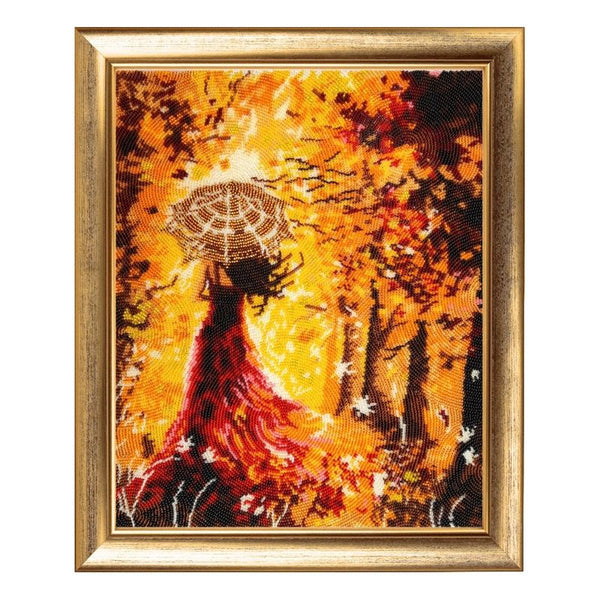 DIY Bead Embroidery Kit "Promenade in the Wood" 13.4"x10.6" / 34.0x27.0 cm