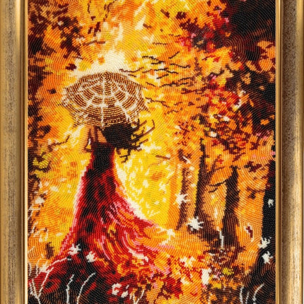DIY Bead Embroidery Kit "Promenade in the Wood" 13.4"x10.6" / 34.0x27.0 cm