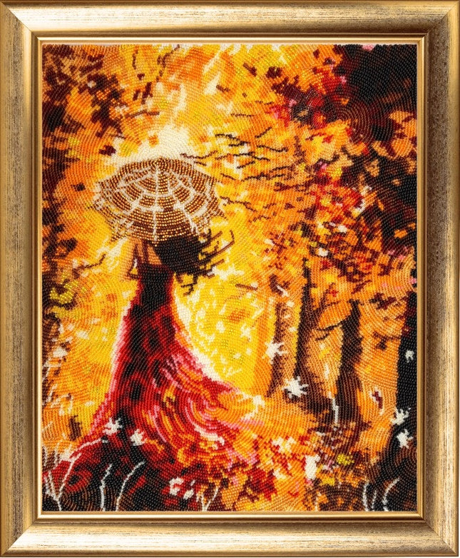 DIY Bead Embroidery Kit "Promenade in the Wood" 13.4"x10.6" / 34.0x27.0 cm