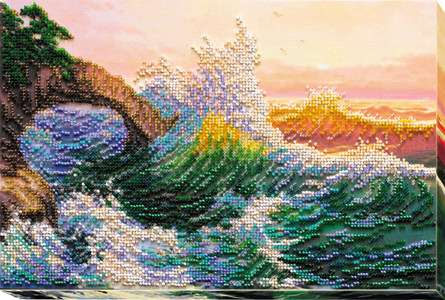 DIY Bead Embroidery Kit "Maritime history" 12.6"x8.3" / 32.0x21.0 cm