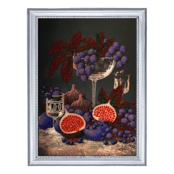 DIY Bead Embroidery Kit "Still-life with Figues" 14.2"x10.2" (36.0x26.0 cm)