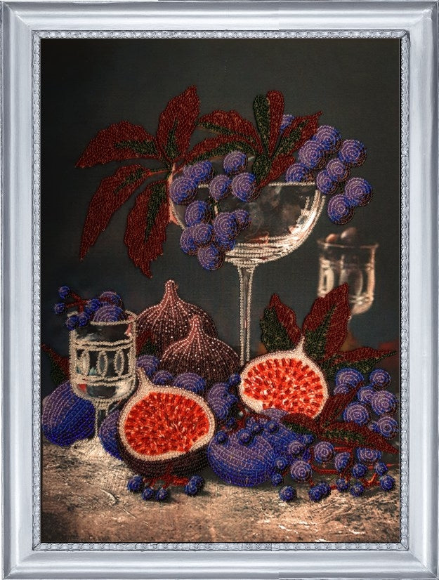 DIY Bead Embroidery Kit "Still-life with Figues" 14.2"x10.2" (36.0x26.0 cm)