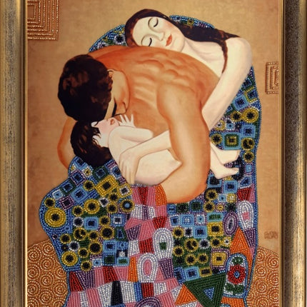 DIY Bead Embroidery Kit "Family (after G. Klimt)" 14.2"x10.2" / 36.0x26.0 cm