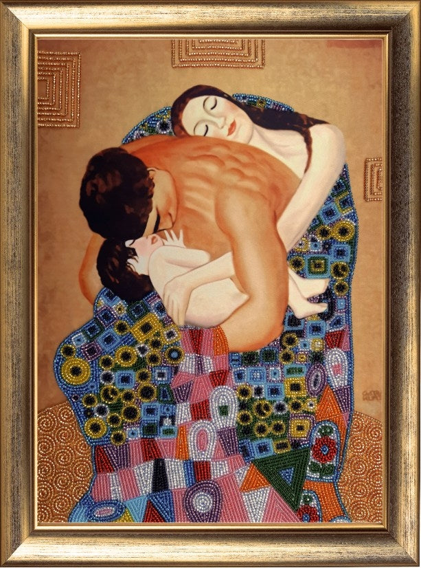 DIY Bead Embroidery Kit "Family (after G. Klimt)" 14.2"x10.2" / 36.0x26.0 cm