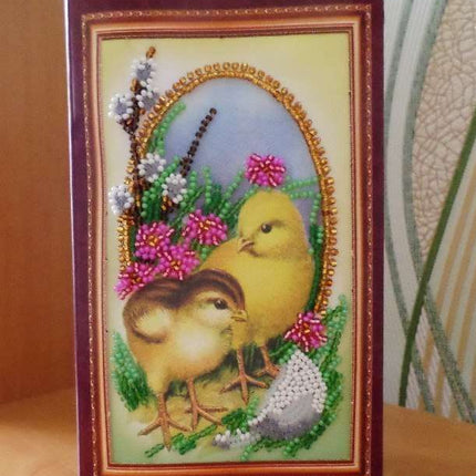 DIY Bead embroidery postcard kit "Easter – 3"