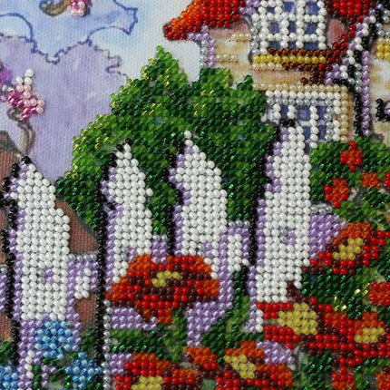 DIY Bead Embroidery Kit "Fabulous summer" 11.8"x11.8" / 30.0x30.0 cm