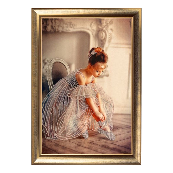 DIY Bead Embroidery Kit "Small Ballet Dancer" 14.6"x9.8" / 37.0x25.0 cm