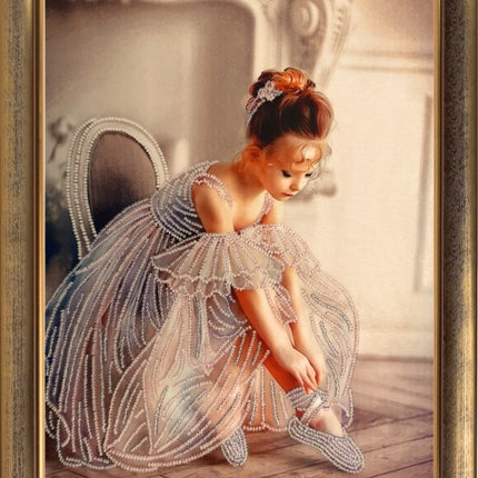 DIY Bead Embroidery Kit "Small Ballet Dancer" 14.6"x9.8" / 37.0x25.0 cm