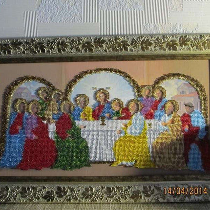 DIY Bead Embroidery Kit "The last supper" 15.0"x7.9" / 38.0x20.0 cm