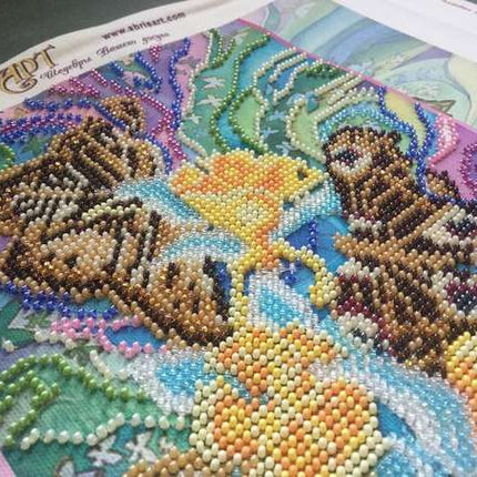 Canvas for bead embroidery "Moths" 10.2"x11.8" / 26.0x30.0 cm