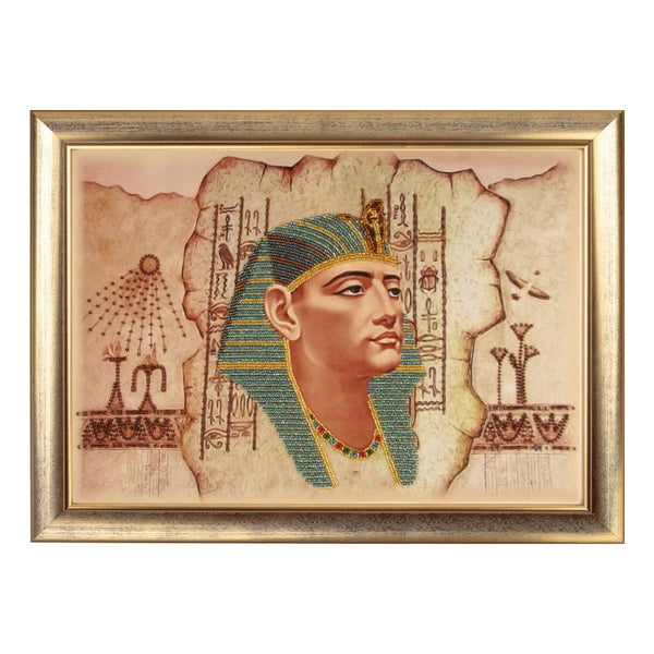 DIY Bead Embroidery Kit "A Pharaoh" 10.2"x14.6" / 26.0x37.0 cm