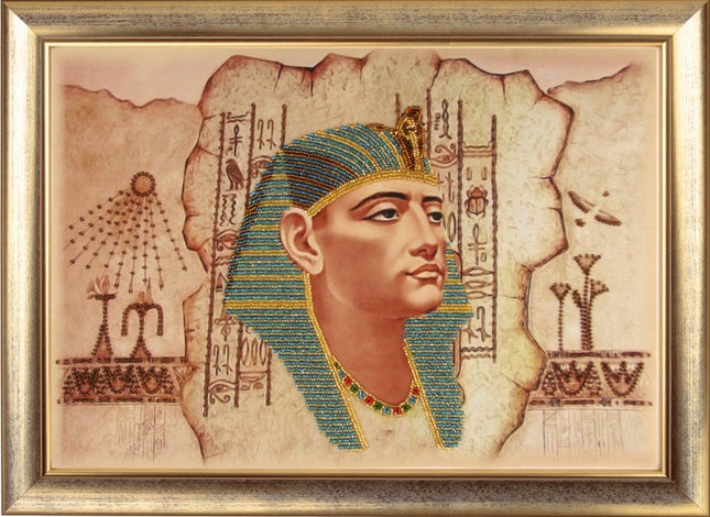 DIY Bead Embroidery Kit "A Pharaoh" 10.2"x14.6" / 26.0x37.0 cm