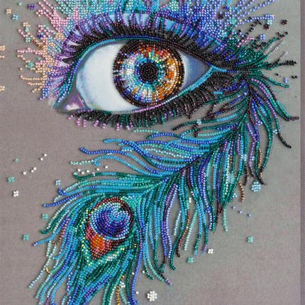 DIY Bead Embroidery Kit "Royal gaze" 10.6"x14.6" / 27.0x37.0 cm