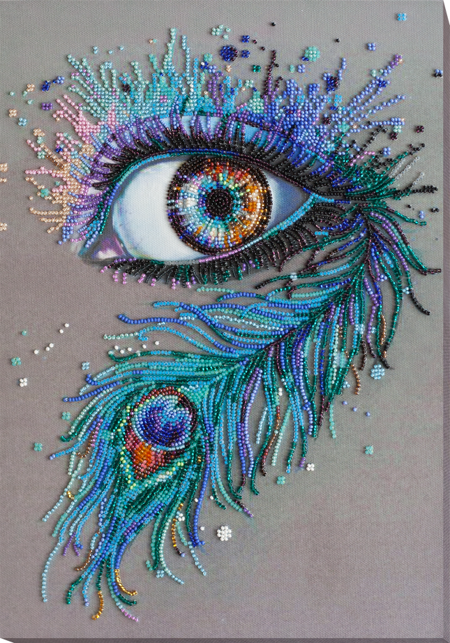 DIY Bead Embroidery Kit "Royal gaze" 10.6"x14.6" / 27.0x37.0 cm
