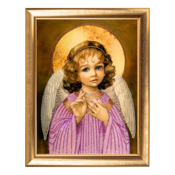 DIY Bead Embroidery Kit "Little Angel" 13.8"x10.6" / 35.0x27.0 cm