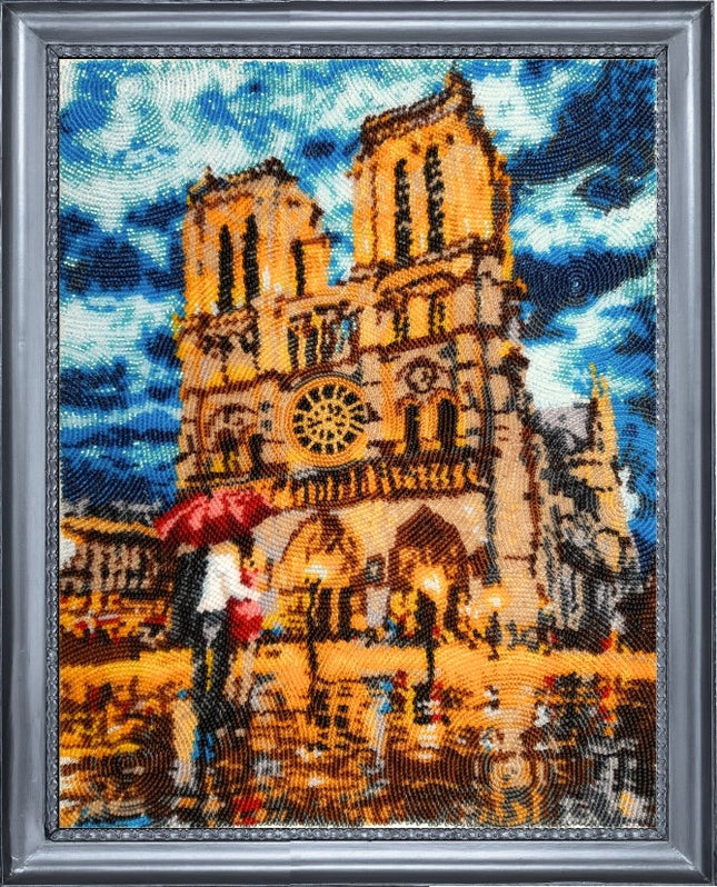Bead DIY Embroidery Kit "Date by the Notre-Damme" 13.4"x10.6"/ 34.0x27.0 cm