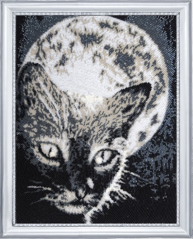 DIY Bead Embroidery Kit "Full Moon" 13.8"x10.6" / 35.0x27.0 cm