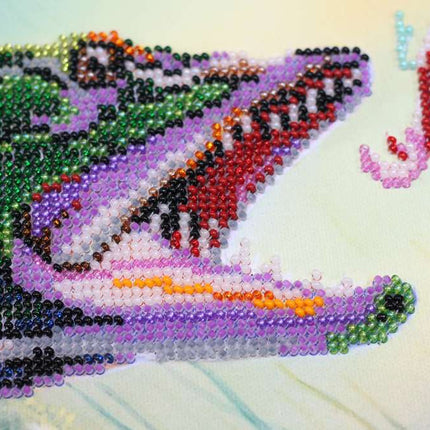 DIY Bead Embroidery Kit "On the hook" 11.8"x11.8" / 30.0x30.0 cm