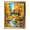 DIY Bead Embroidery Kit "Autumn Bridge" 13.8"x10.6" / 35.0x27.0 cm