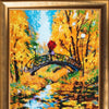 DIY Bead Embroidery Kit "Autumn Bridge" 13.8"x10.6" / 35.0x27.0 cm