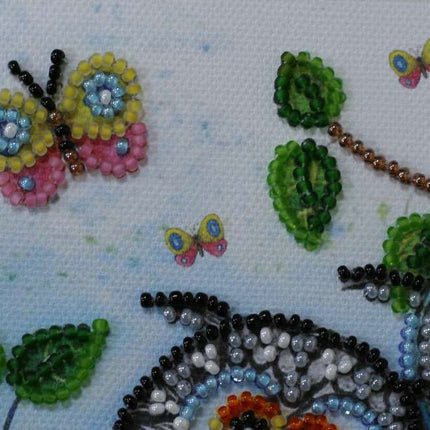 DIY Bead Embroidery Kit "Owl Duet"  5.9"x5.9" / 15.0x15.0 cm