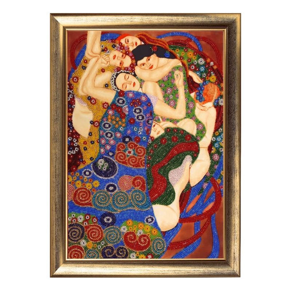 DIY Bead Embroidery Kit "Virgins (after G. Klimt)" 14.6"x9.8" / 37.0x25.0 cm