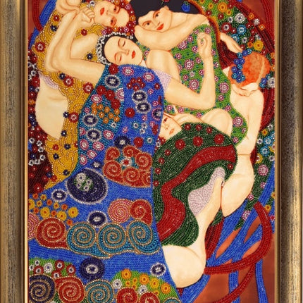 DIY Bead Embroidery Kit "Virgins (after G. Klimt)" 14.6"x9.8" / 37.0x25.0 cm