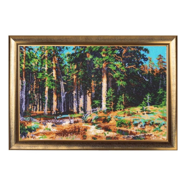 Bead DIY Embroidery Kit "Ship Grove (after I. Shishkin)" 9.4"x14.6"/ 24.0x37.0 cm