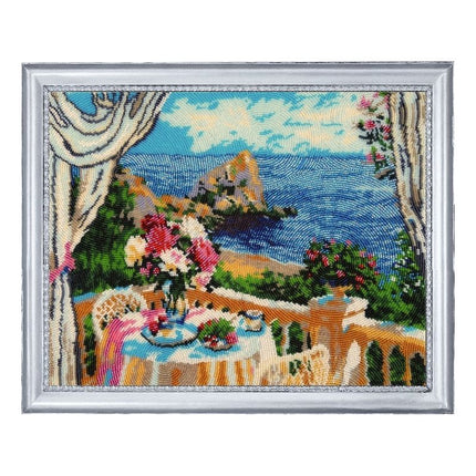 Bead DIY Embroidery Kit "Breakfast with Seaview" 10.6"x13.4"/ 27.0x34.0 cm