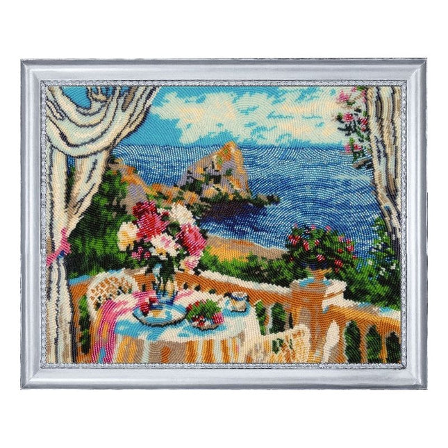 Bead DIY Embroidery Kit "Breakfast with Seaview" 10.6"x13.4"/ 27.0x34.0 cm