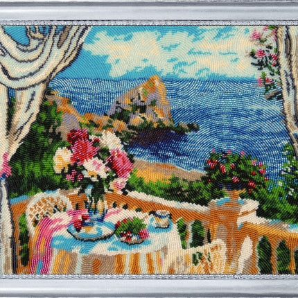 Bead DIY Embroidery Kit "Breakfast with Seaview" 10.6"x13.4"/ 27.0x34.0 cm