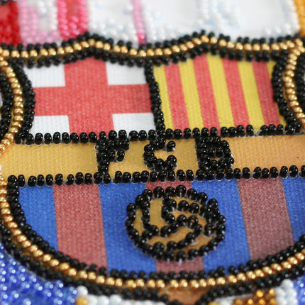 DIY Bead Embroidery Kit "FC Barcelona"  5.9"x5.9" / 15.0x15.0 cm
