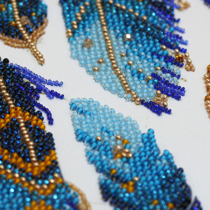 DIY Bead Embroidery Kit "Indigo" 8.7"x15.4" / 22.0x39.0 cm