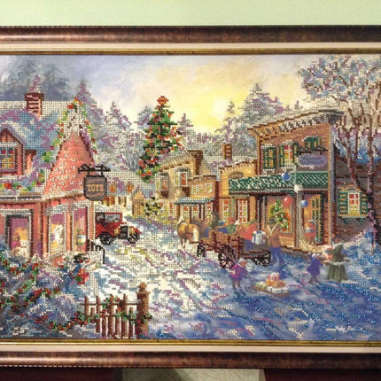 DIY Bead Embroidery Kit "Merry Yule" 17.3"x12.6" / 44.0x32.0 cm