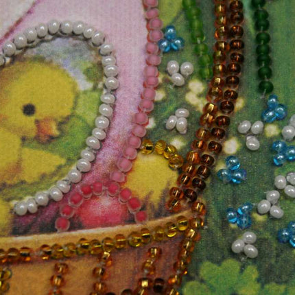 DIY Bead Embroidery Kit "Happy Easter"  5.9"x5.9" / 15.0x15.0 cm