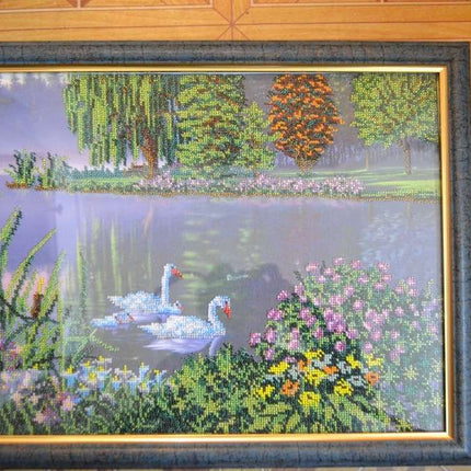 DIY Bead Embroidery Kit "Swang song" 16.9"x12.6" / 43.0x32.0 cm