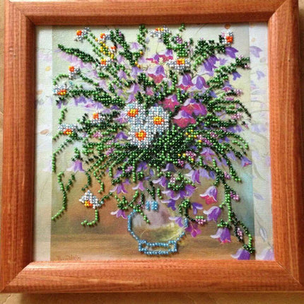 Canvas for bead embroidery "Bluebells" 7.9"x7.9" / 20.0x20.0 cm