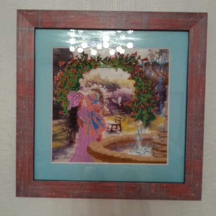 Canvas for bead embroidery "First steps" 7.9"x7.9" / 20.0x20.0 cm