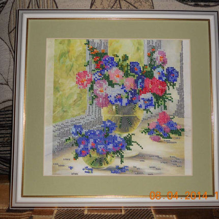 Canvas for bead embroidery "Buttercups" 7.9"x7.9" / 20.0x20.0 cm