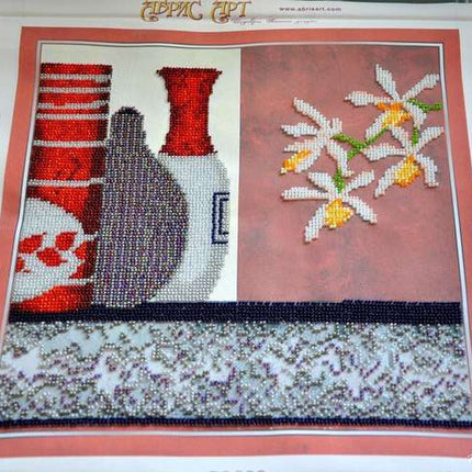 Canvas for bead embroidery "Rosso" 11.8"x11.8" / 30.0x30.0 cm