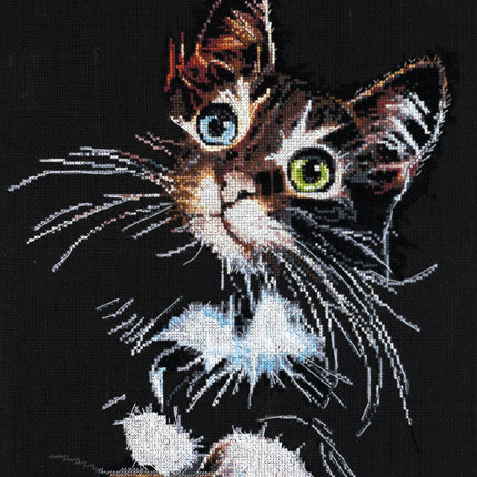 DIY Cross Stitch Kit "Fluffy kitten" 11.8"x13.8"