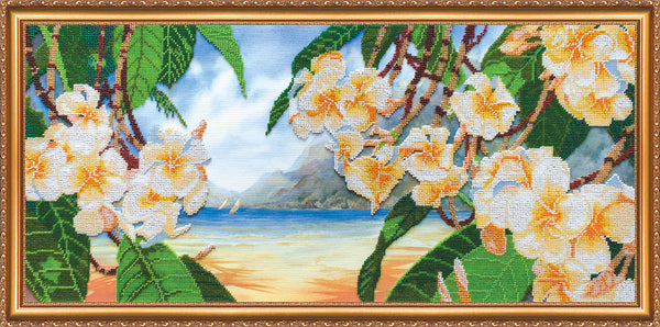 DIY Bead Embroidery Kit "Hawaiian breeze" 27.6"x11.8" / 70.0x30.0 cm