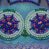 DIY Bead Embroidery Kit "Blue owl"  5.9"x5.9" / 15.0x15.0 cm