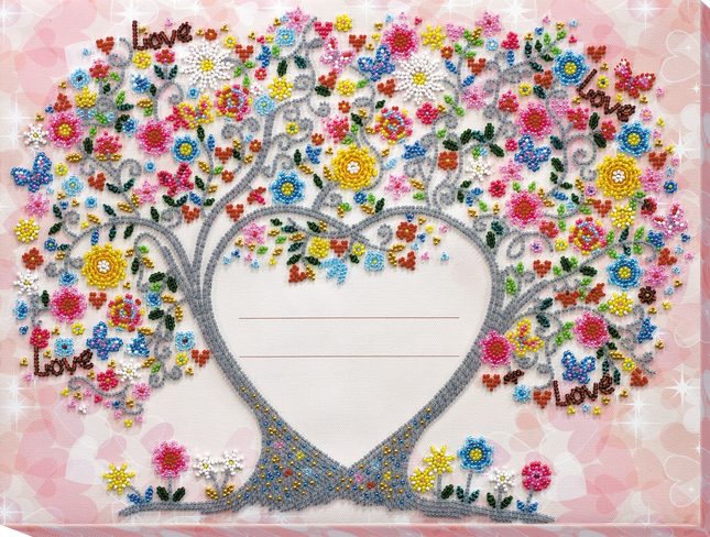 DIY Bead Embroidery Kit "Wedding certificate" 14.6"x11.0" / 37.0x28.0 cm