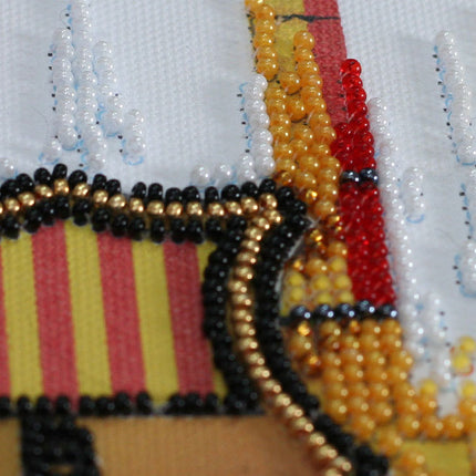 DIY Bead Embroidery Kit "FC Barcelona"  5.9"x5.9" / 15.0x15.0 cm